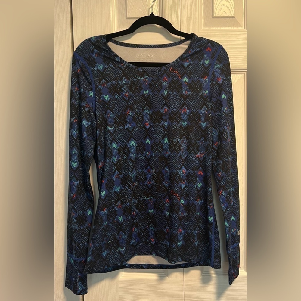 Terramar Patterned Active Long Sleeved Top